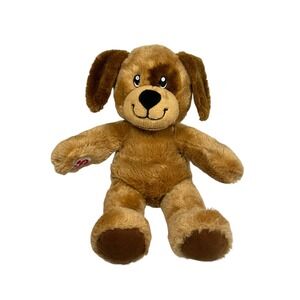 Build A Bear Lil Pup Brown/Tan Eye Patch Floppy Ear Dog Stuffed Animal 15" Plush
